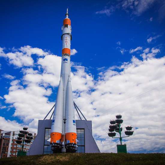 Soyuz carrier rocket monument
